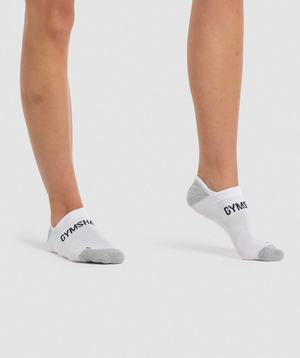 Gymshark No Show Performance Socks Accessoires Wit | OEQA58914