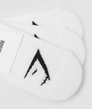 Gymshark No Show Socks 3pk Accessoires Wit | GIEV23785