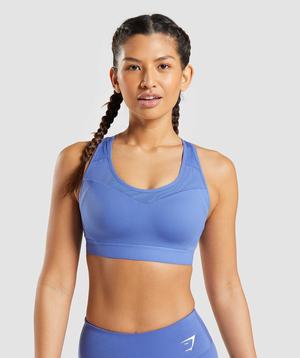 Gymshark Open Back Sport Bh Blauw | PQOV20418