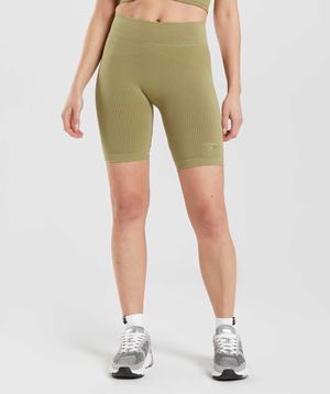 Gymshark Pause Seamless Cycling Korte Broek Groen | DFMG85296