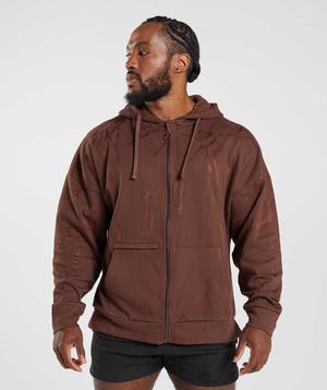 Gymshark Power Zip Hoodie Roze Bruin | LUAW83672