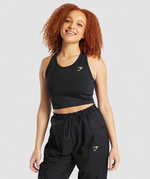 Gymshark Pulse Crop Topjes Zwart | HWMZ61205