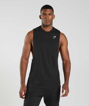 Gymshark React Drop Arm Tanktop Zwart | JKPU76345