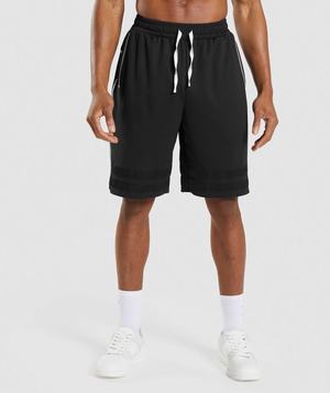 Gymshark Recess Basketball Korte Broek Zwart Wit | FYTL85201