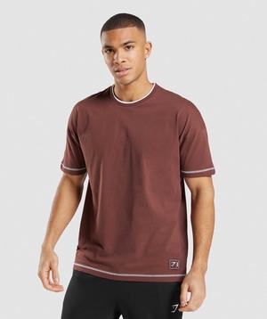 Gymshark Recess T-shirts Roze Bruin Wit | RYZD69837