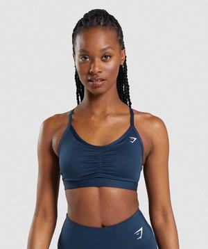 Gymshark Ruched Sport Bh Donkerblauw | JVCQ04182