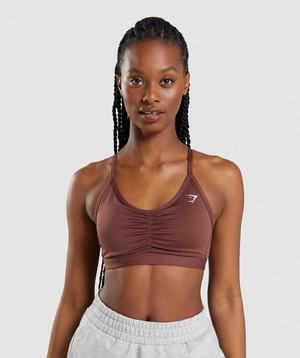 Gymshark Ruched Sport Bh Roze Bruin | ZYTF43109