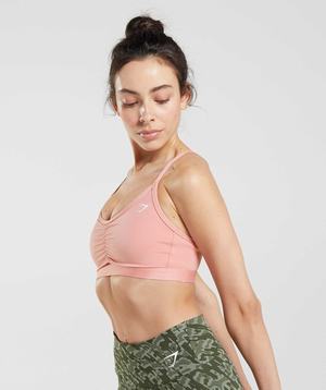 Gymshark Ruched Sport Bh Roze | PXHE83495