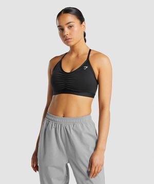 Gymshark Ruched Sport Bh Zwart | KEZM01326