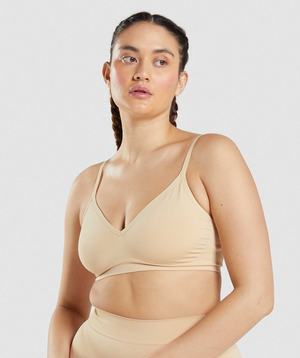 Gymshark Seamless Low Neck Bralette Ondergoed Lichtbruin | EYMV52748