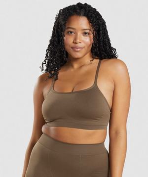 Gymshark Seamless Scoop Neck Bralette Ondergoed Bruin | BRHX58629