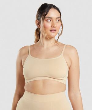 Gymshark Seamless Scoop Neck Bralette Ondergoed Lichtbruin | GFST17905