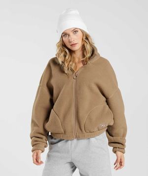 Gymshark Sherpa Jassen Lichtbruin | JITL97850