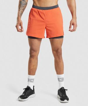 Gymshark Speed Evolve 5" 2 In 1 Korte Broek Oranje | LOSQ50948