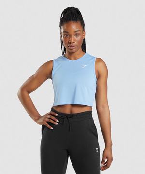 Gymshark Training Crop Tanktop Blauw | XMSN94851