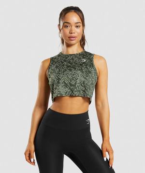 Gymshark Training Crop Tanktop Groen | KPJX50394