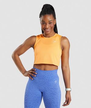 Gymshark Training Crop Topjes Abrikoos Oranje | ZCEB31695