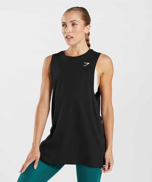 Gymshark Training Drop Arm Tanktop Zwart | MLWK03512