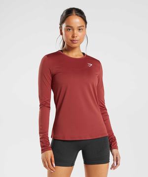 Gymshark Training Long Sleeve Topjes Rood | LOGY76258