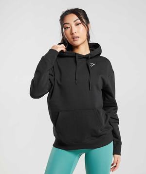 Gymshark Training Oversized Hoodie Zwart | YWKD83794