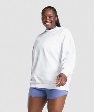 Gymshark Training Oversized Sweatshirt Pullover Wit | ONVI41036