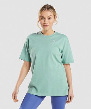 Gymshark Training Oversized T-shirts Blauw | FQUL19072