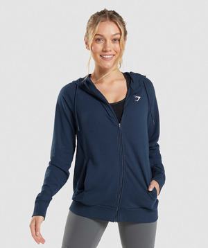 Gymshark Training Zip Pullover Donkerblauw | BLEF80415