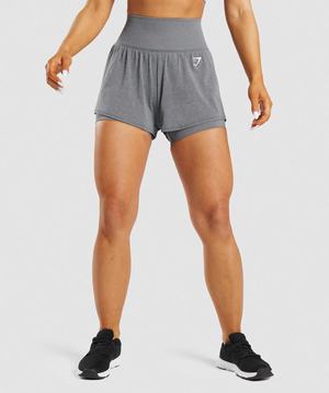 Gymshark Vital Seamless 2.0 2-in-1 Korte Broek Grijs | FCIM43987