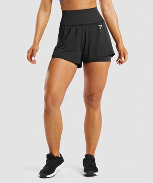 Gymshark Vital Seamless 2.0 2-in-1 Korte Broek Zwart | QOCF15670