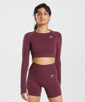 Gymshark Vital Seamless 2.0 Crop Topjes Bordeaux | ORCP90486