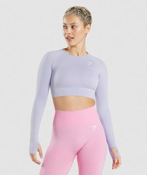 Gymshark Vital Seamless 2.0 Crop Topjes Blauw | PBDE67940