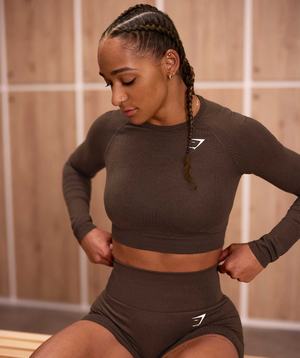 Gymshark Vital Seamless 2.0 Crop Topjes Beige | WLXB78104