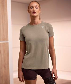 Gymshark Vital Seamless 2.0 Light T-shirts Lichtgeel Bruin | VJRU50179