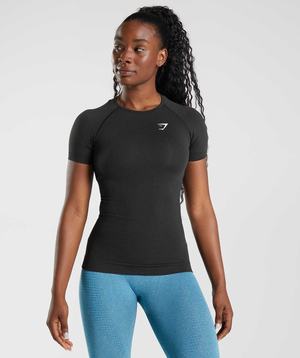 Gymshark Vital Seamless 2.0 T-shirts Zwart | GKTJ16784