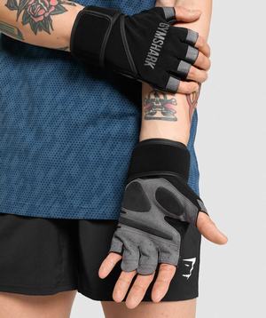 Gymshark Wrap Lifting Gloves Accessoires Zwart | LSFC26897