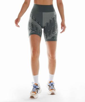 Gymshark Wtflex Cyborg Seamless Cycling Korte Broek Grijs Zwart Lichtgrijs | WUGE03521