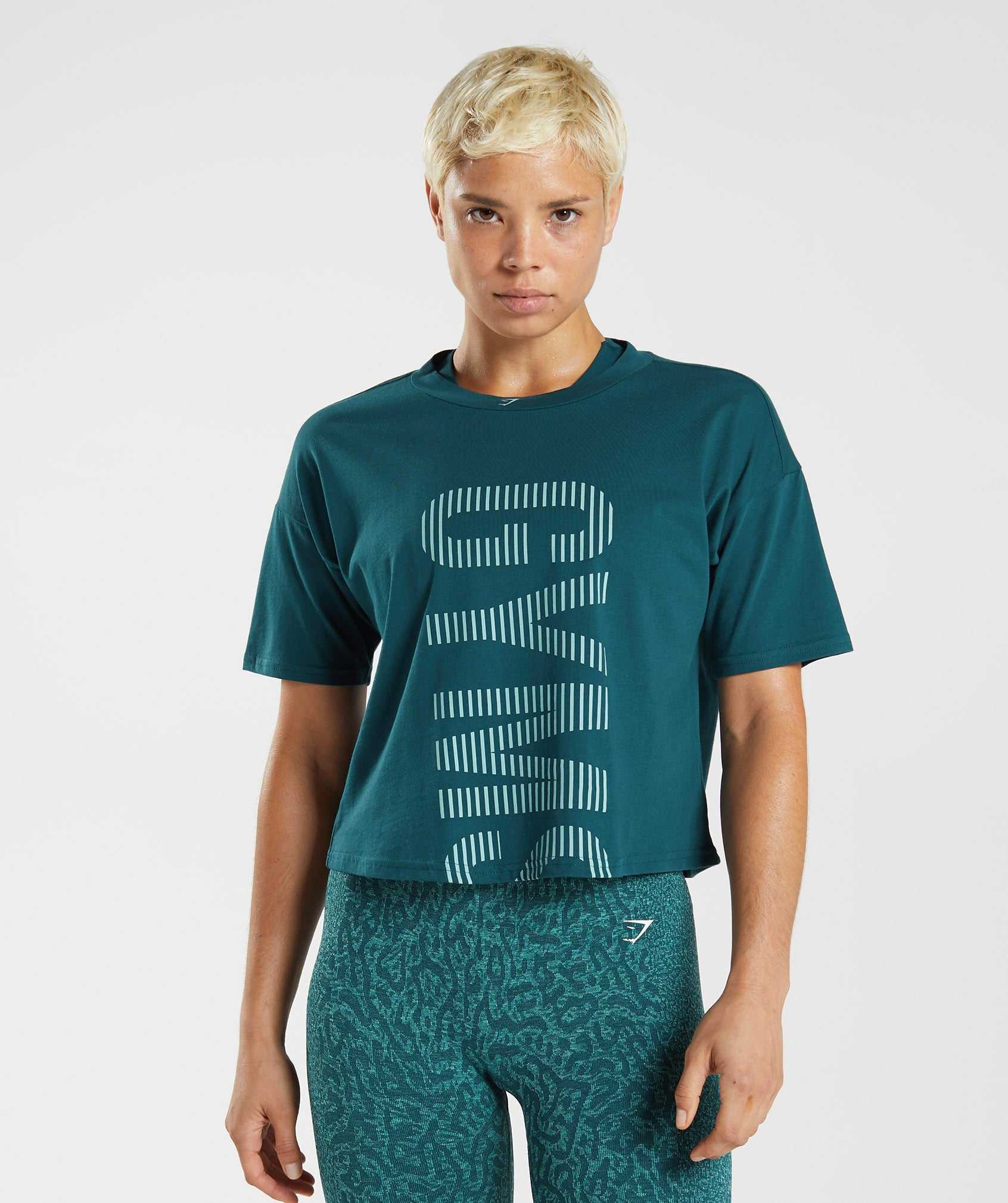 Gymshark 315 Midi T-shirts Turquoise Blauw | VTSN51624