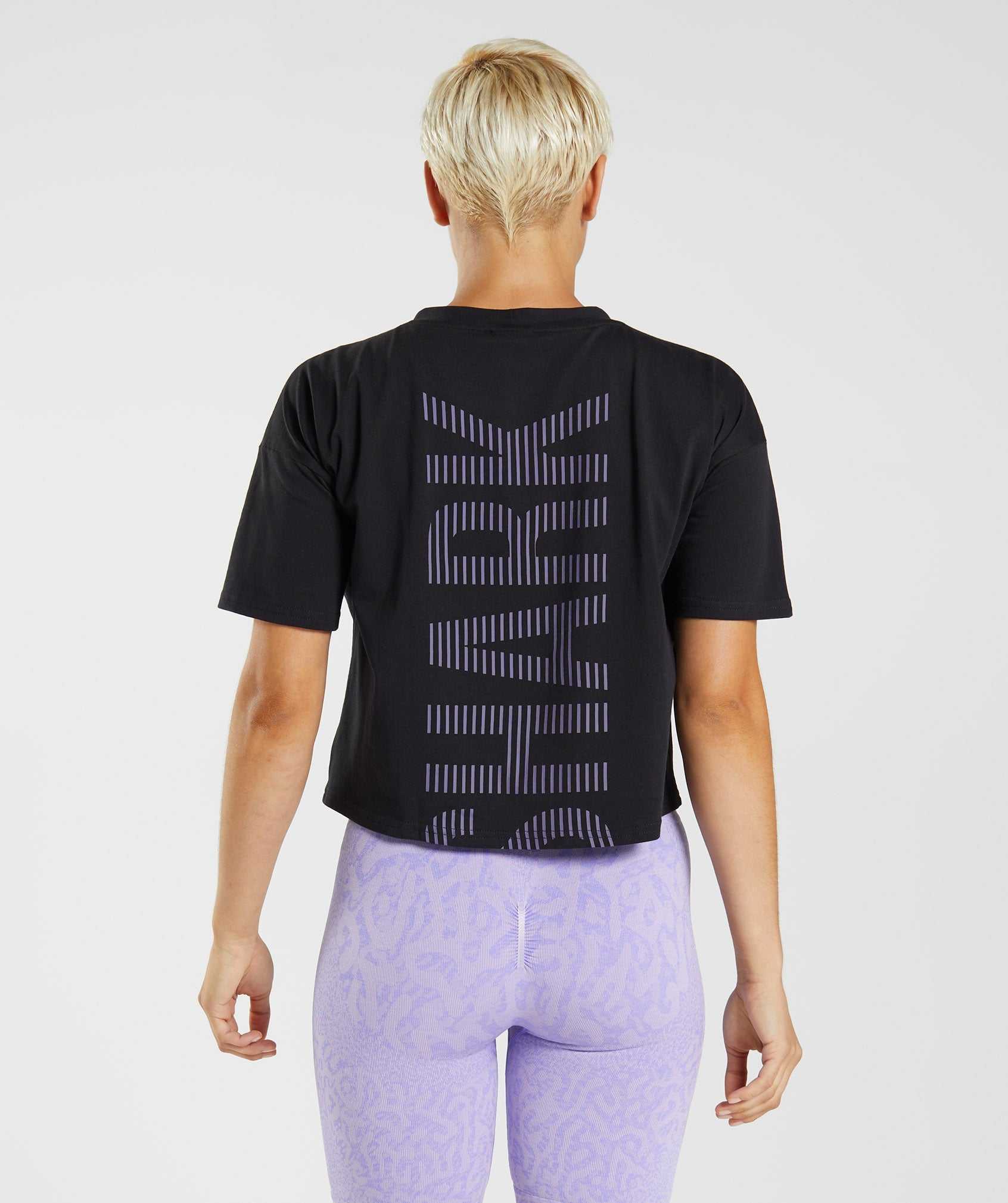 Gymshark 315 Midi T-shirts Zwart Paars | QXZL80431