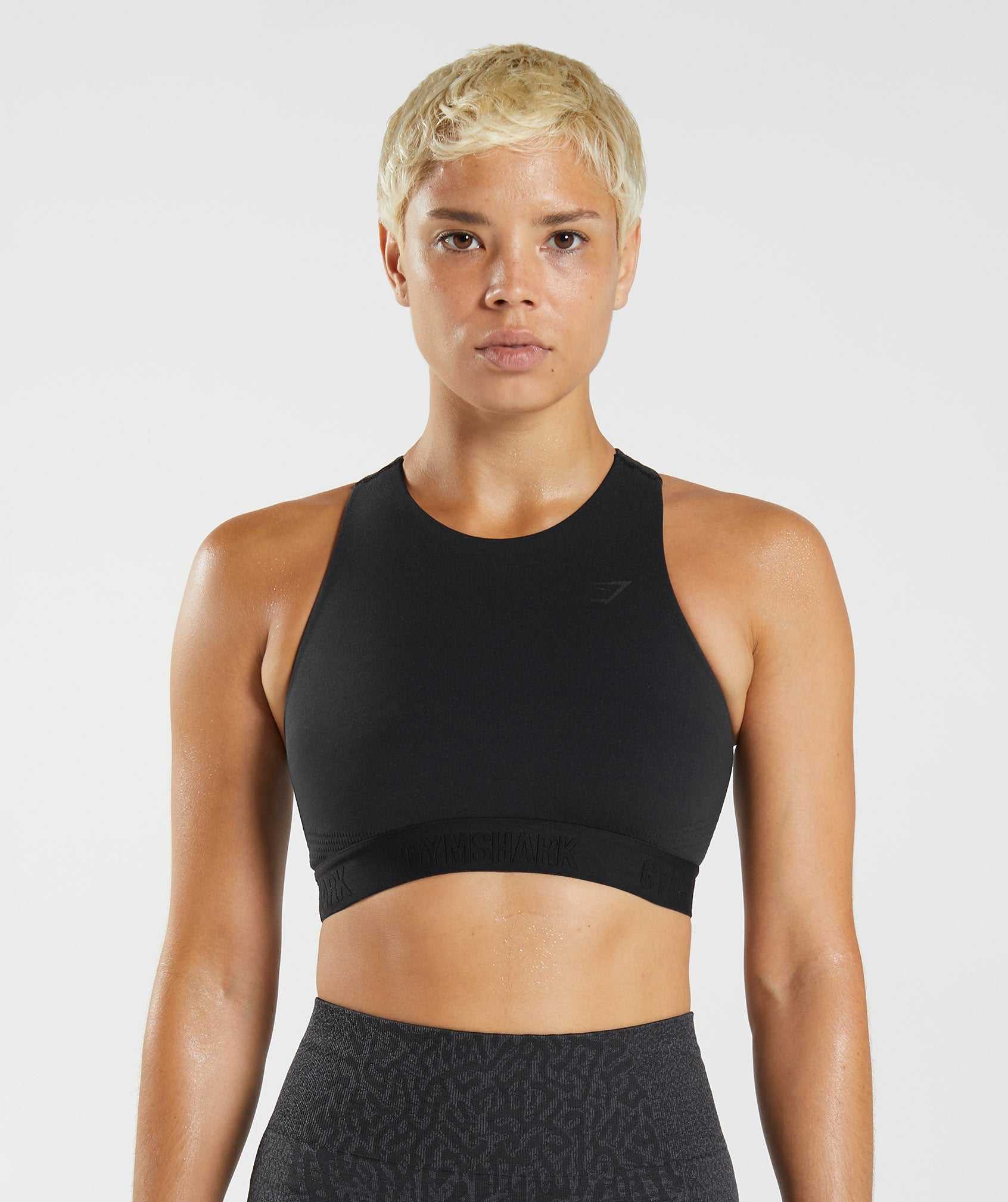 Gymshark 315 Performance High Neck Sport Bh Zwart Diepgrijs | CZPX35208