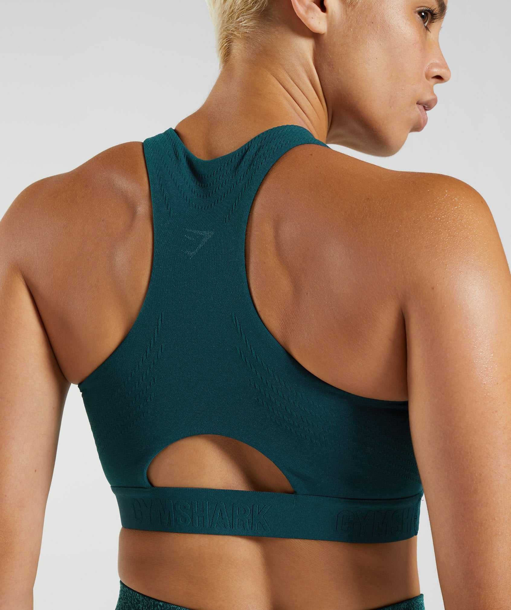 Gymshark 315 Performance High Neck Sport Bh Turquoise Blauw | KWUB39274