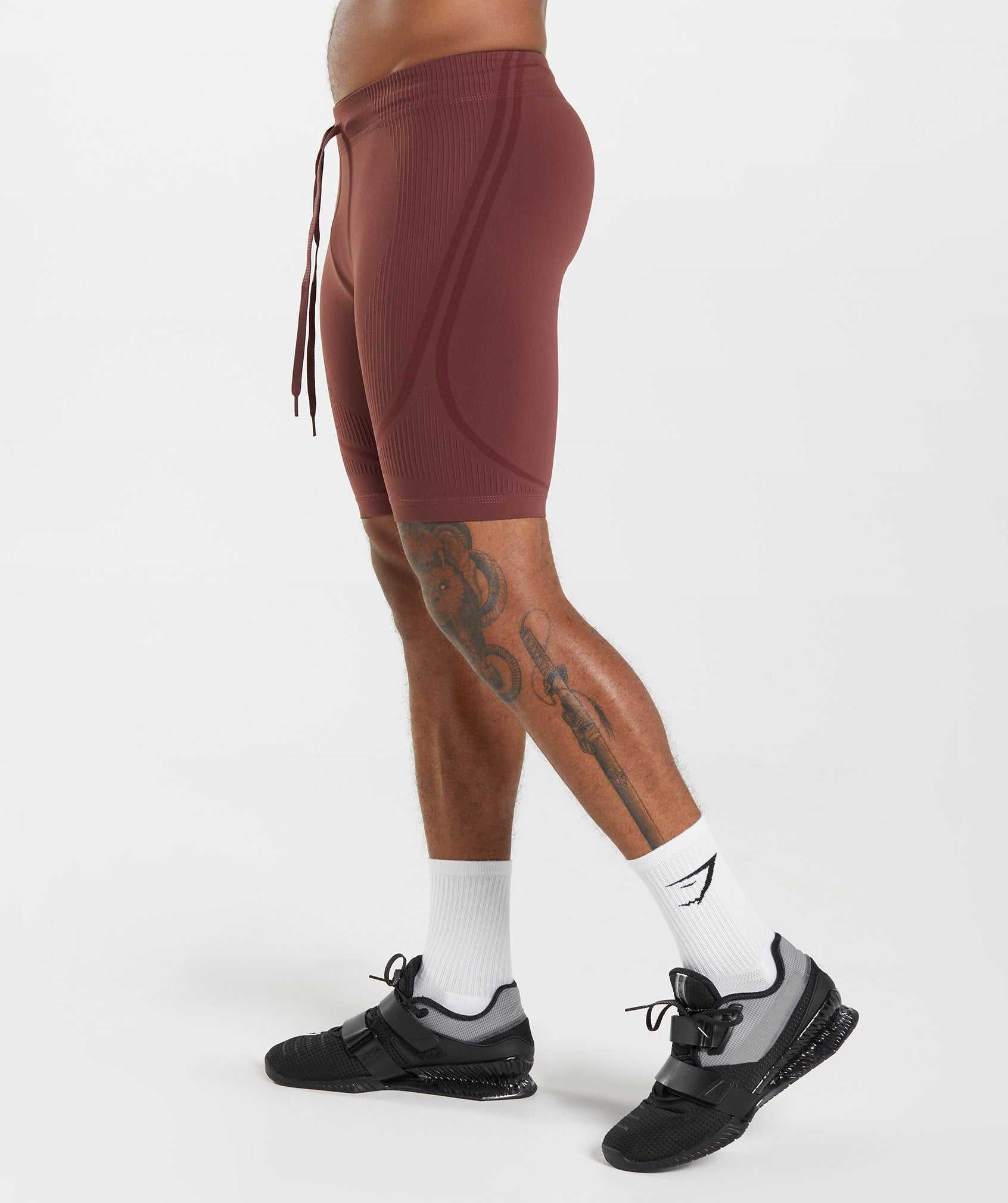 Gymshark 315 Seamless 1/2 Korte Broek Roze Bruin Bordeaux | JWYH71803