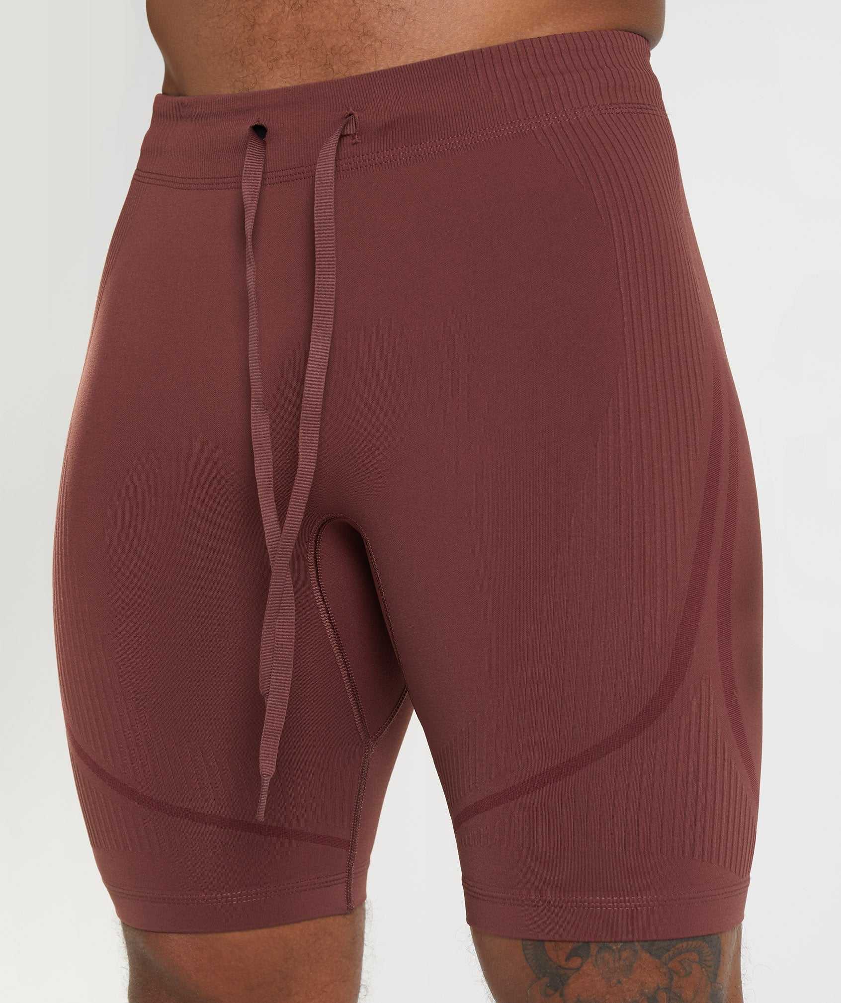 Gymshark 315 Seamless 1/2 Korte Broek Roze Bruin Bordeaux | JWYH71803