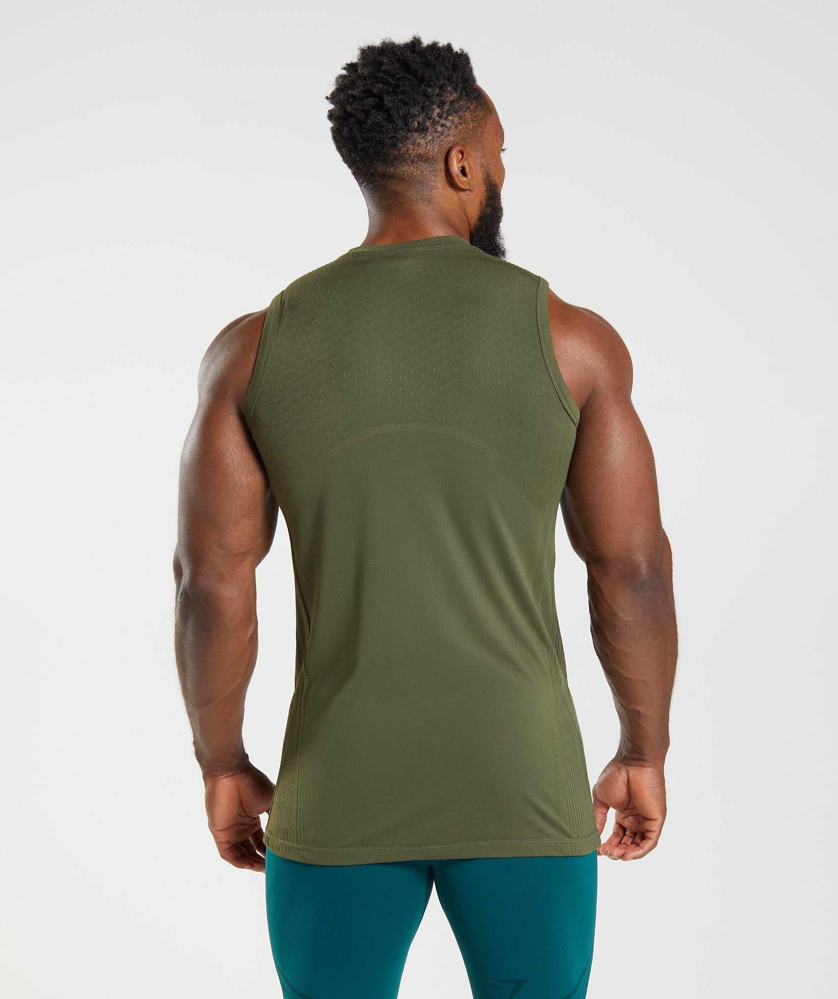 Gymshark 315 Seamless Tanktop Olijfgroen Groen | OIFD40869