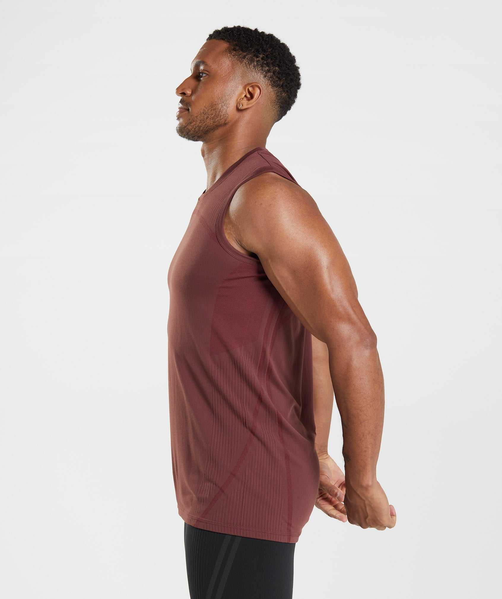 Gymshark 315 Seamless Tanktop Roze Bruin | MBNK83407