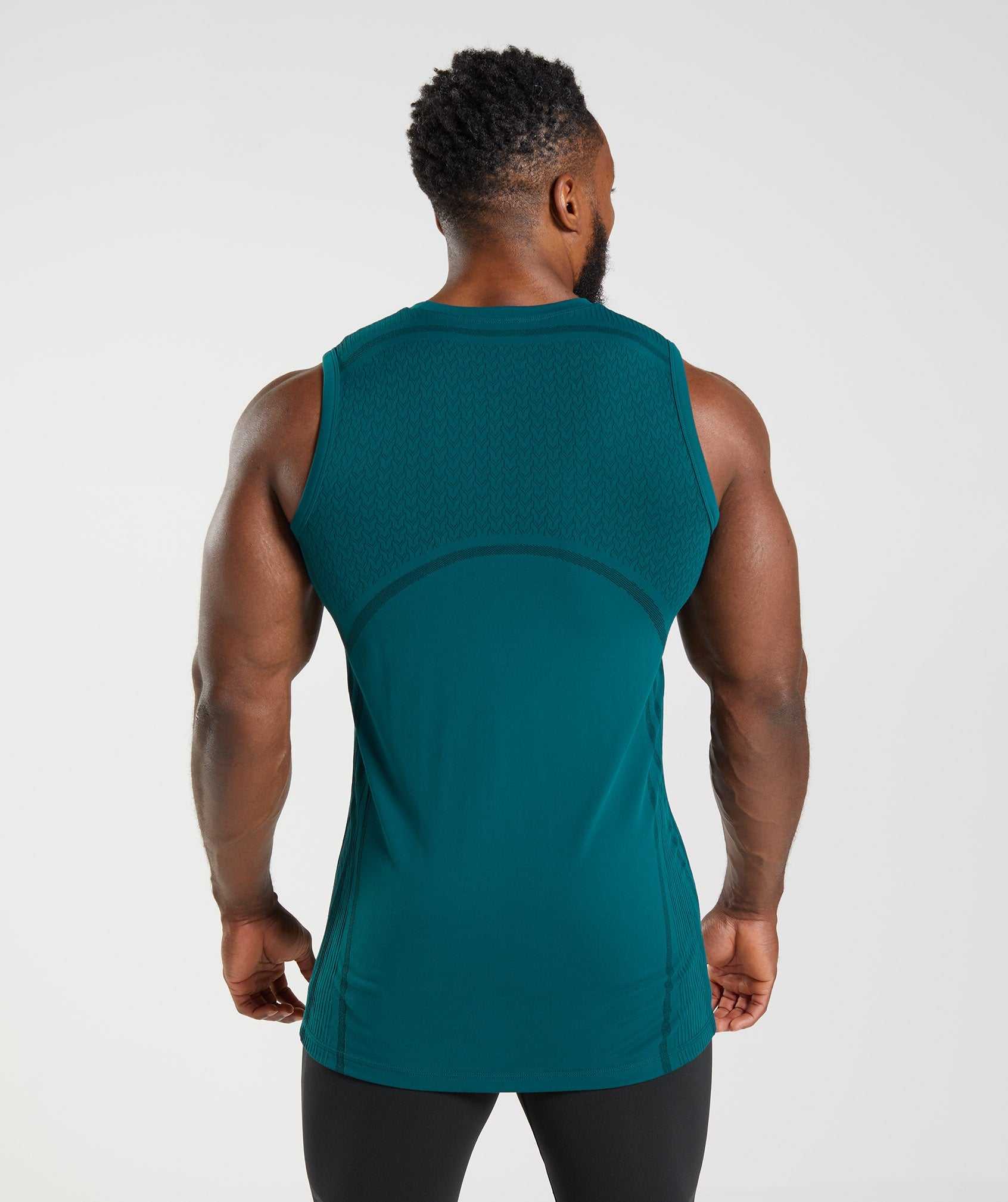 Gymshark 315 Seamless Tanktop Turquoise Zwart | GHVC16578