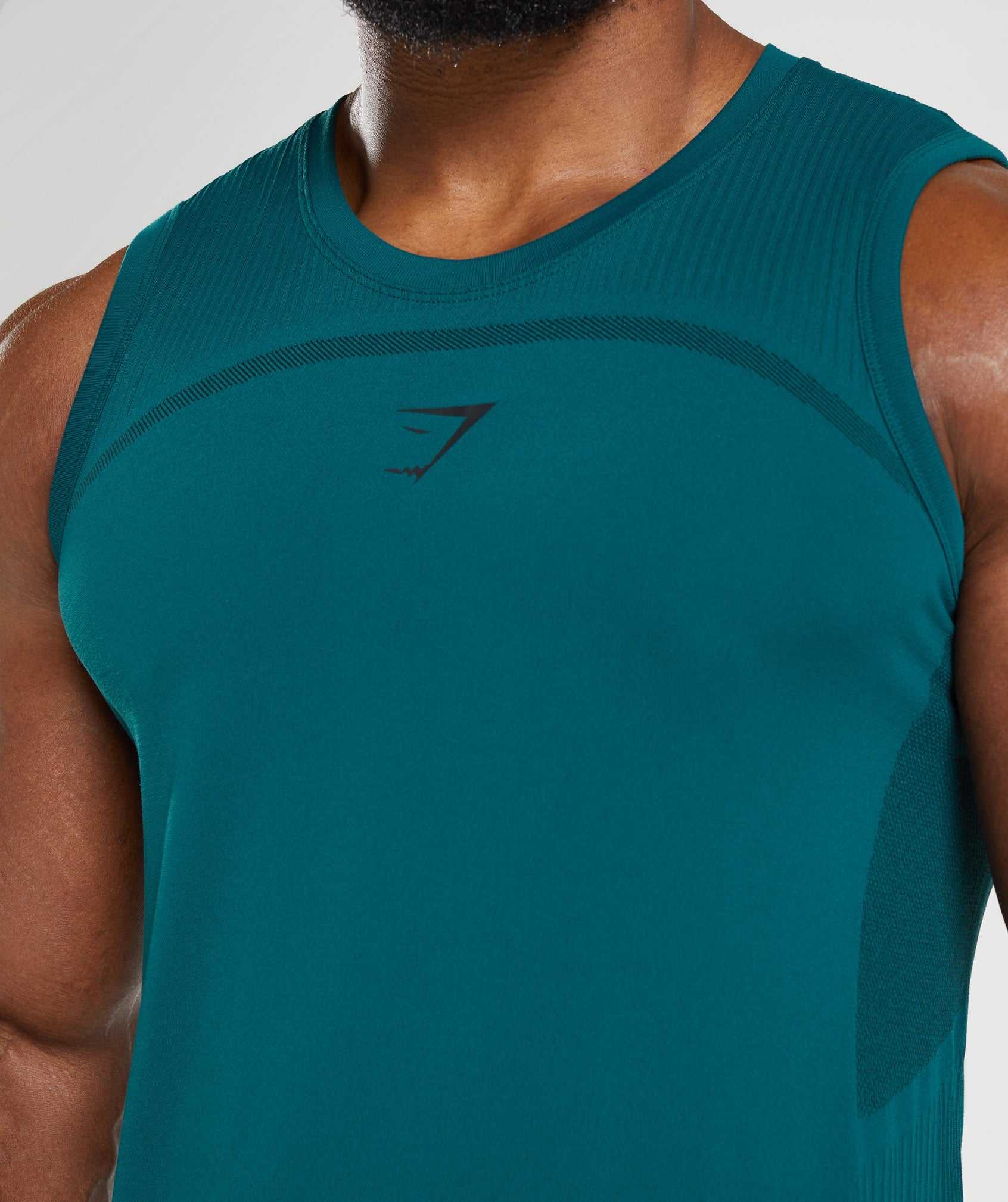 Gymshark 315 Seamless Tanktop Turquoise Zwart | GHVC16578