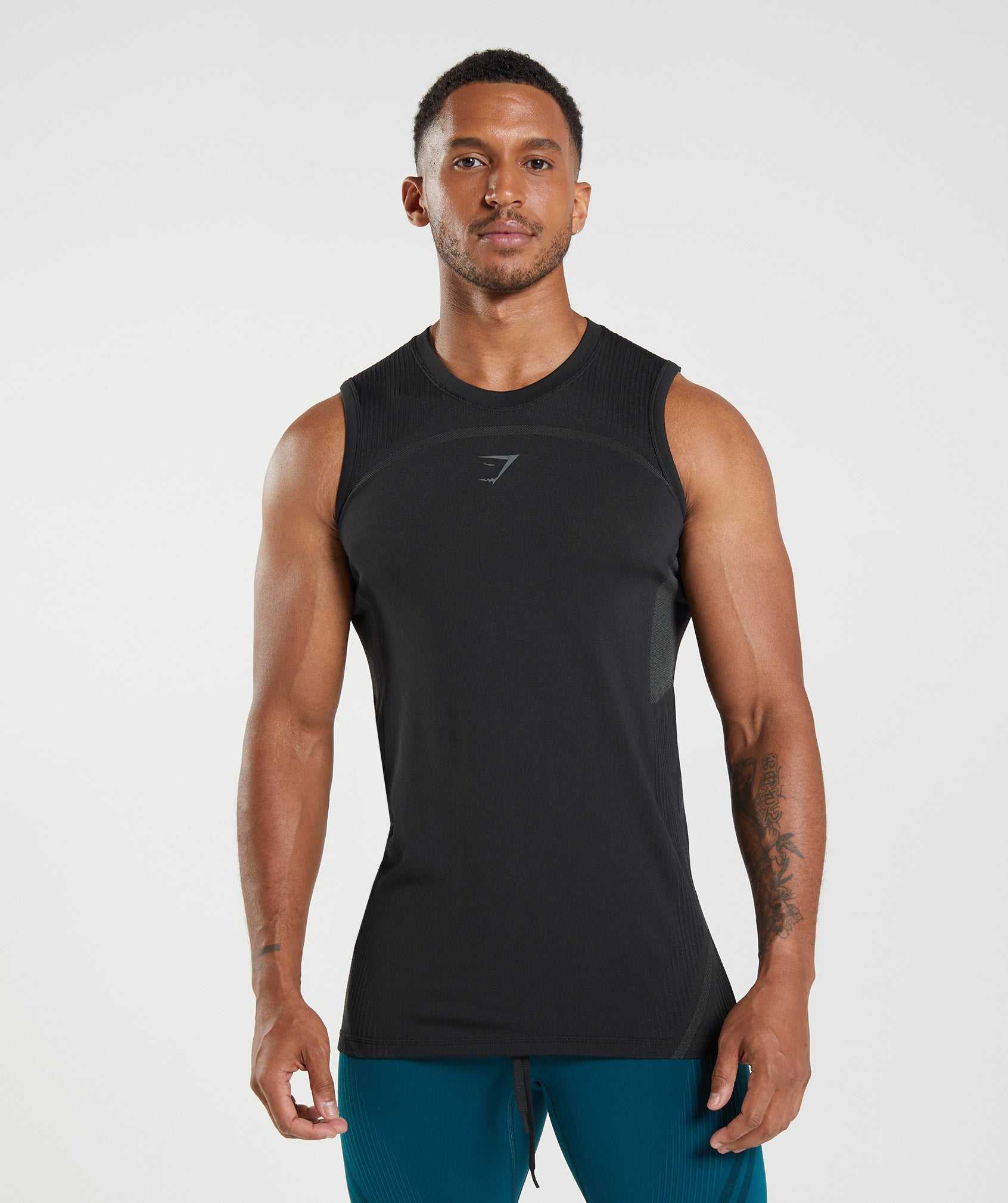 Gymshark 315 Seamless Tanktop Zwart | JZIH14952