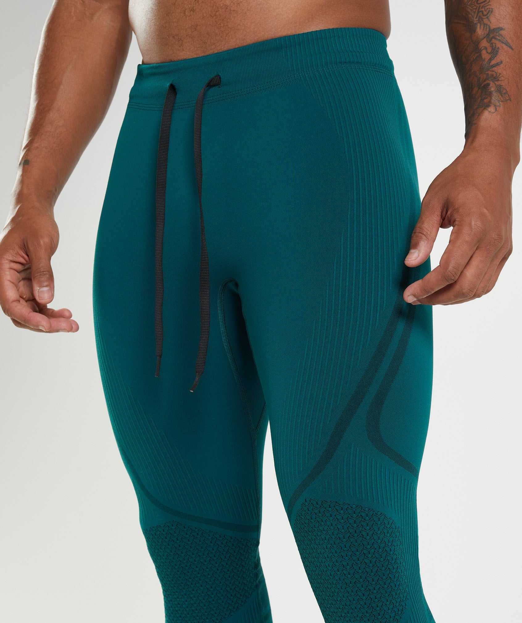 Gymshark 315 Seamless Tights Joggingbroeken Turquoise Zwart | IVBQ92058