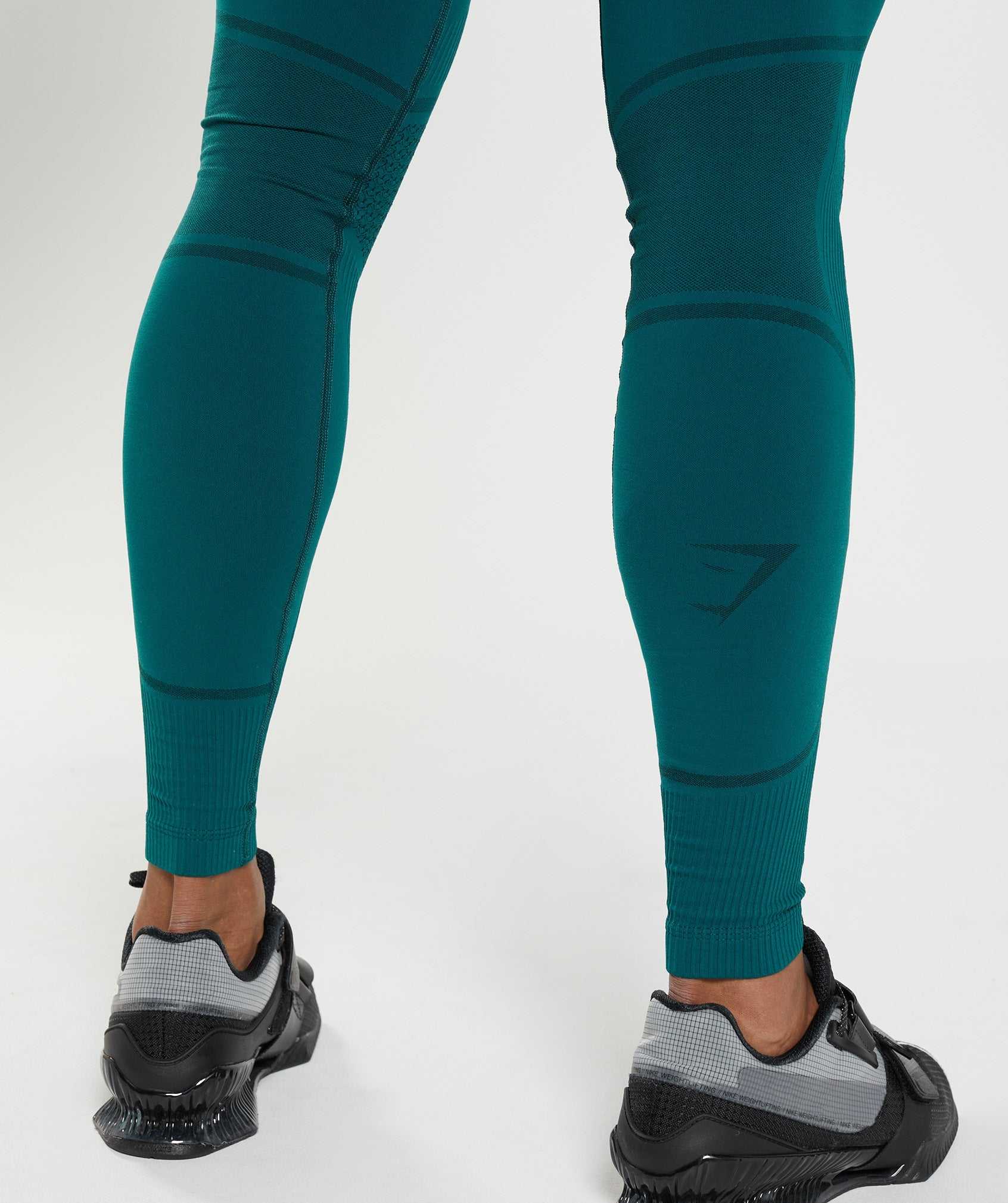 Gymshark 315 Seamless Tights Joggingbroeken Turquoise Zwart | IVBQ92058