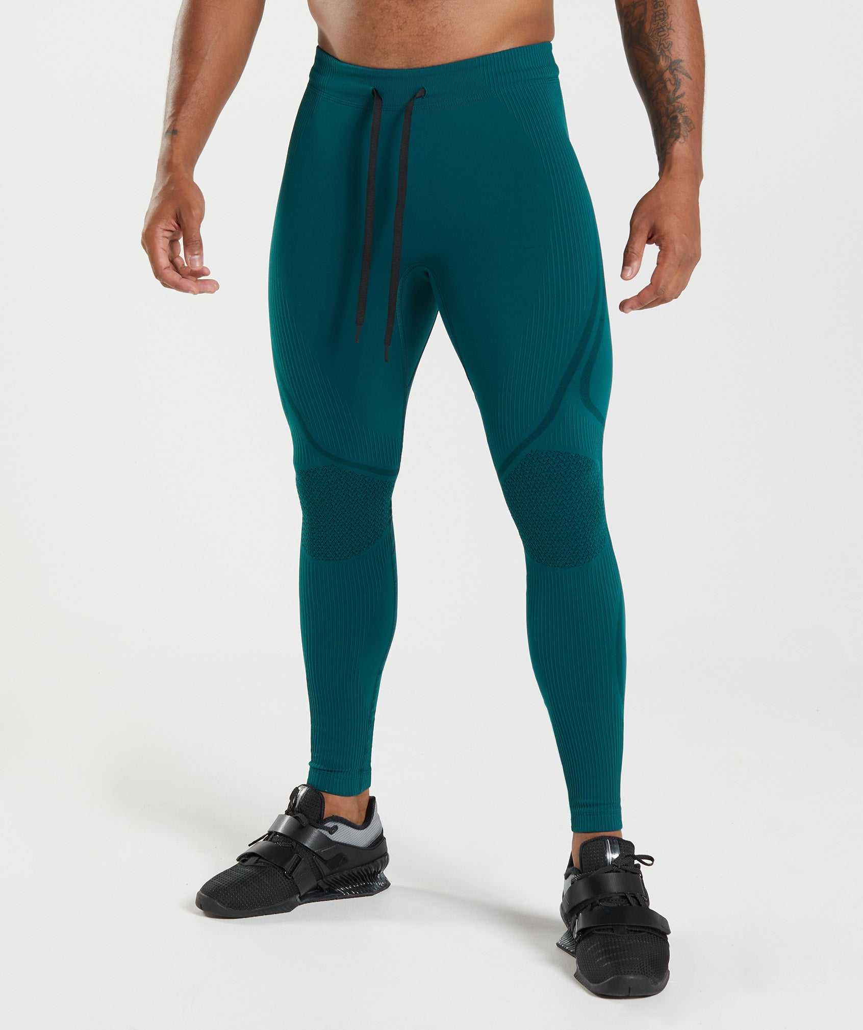 Gymshark 315 Seamless Tights Joggingbroeken Turquoise Zwart | IVBQ92058